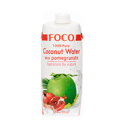Кокосовая вода с соком граната "Foco" 0,5 л Tetra Pak 100% натуральный напиток, без сахара