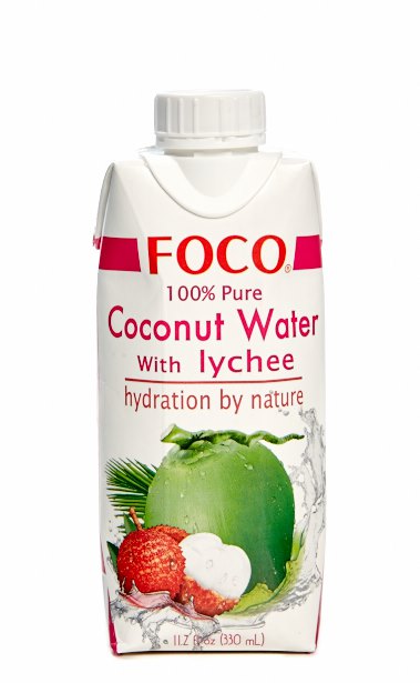 Кокосовая вода с соком личи "Foco" 330 мл Tetra Pak 100% натуральный напиток, без сахара