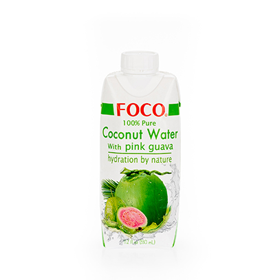 Кокосовая вода с розовой гуавой "Foco"  330 мл Tetra Pak 100% натуральный напиток, без сахара
