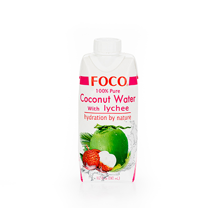 Кокосовая вода с соком личи "Foco"  330 мл Tetra Pak 100% натуральный напиток, без сахара