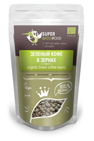 Зеленый кофе в зернах 150г, Super Green Food розница/опт