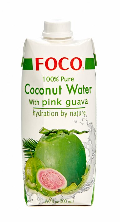 Кокосовая вода с мякотью розовой гуавы "Foco" 0,5 л Tetra Pak 100% натуральный напиток, без сахара