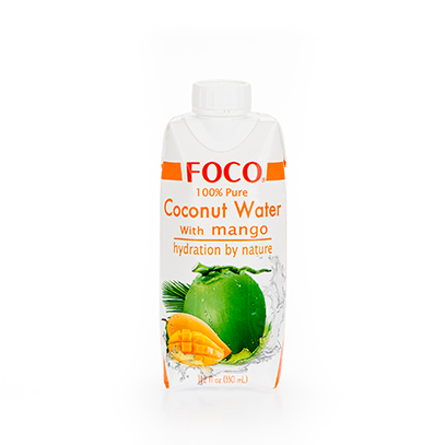 Кокосовая вода с манго "Foco"  330 мл Tetra Pak 100% натуральный напиток, без сахара