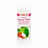 Кокосовая вода с соком личи "Foco" 0,5 л Tetra Pak 100% натуральный напиток, без сахара